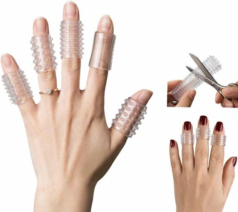 Skin Picking & Fidget Support Finger Covers for OCD & Dermatillomania, 6 Clear Textured Silicone Finger Sleeves for Anxiety, Nail Biting & Anti-Skin Picking in Saudi Arabia