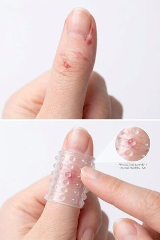 Skin Picking & Fidget Support Finger Covers for OCD & Dermatillomania, 6 Clear Textured Silicone Finger Sleeves for Anxiety, Nail Biting & Anti-Skin Picking in Saudi Arabia