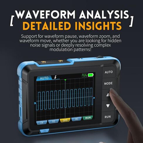 Handheld Oscilloscope, 2 Channels Portable Digital Oscilloscope Multimeter, Professional Automotive Oscilloscope with 1Mhz Bandwidth, 5.0MS s Sampling Rate & 2.8in LCD Display in Kuwait