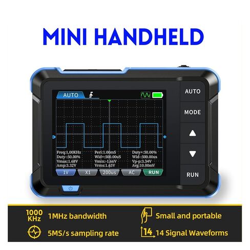 Handheld Oscilloscope, 2 Channels Portable Digital Oscilloscope Multimeter, Professional Automotive Oscilloscope with 1Mhz Bandwidth, 5.0MS s Sampling Rate & 2.8in LCD Display in Kuwait
