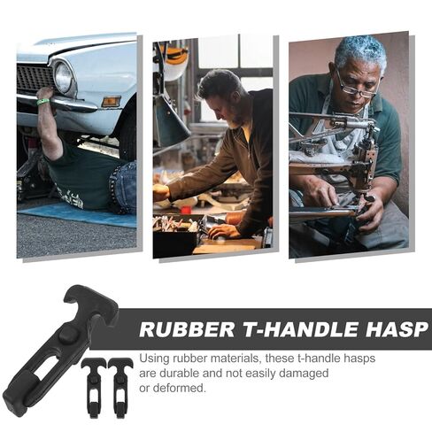 Balacoo 3pcs T-Handle Rubber Elastic Draw Latches for Tool Box with Shock Absorption, Flexible Hasp Locks for Cooler Cabinets, Engine Hoods, and Rv Compartments in Saudi Arabia