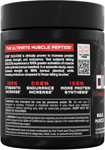 لا مثيل له ديلوسين الأحماض الأمينية الببتيد | تغذيها DL185 | تسريع تخليق البروتين ونمو العضلات والتعافي | 90 كبسولة نباتية، 30 حصة in Kuwait