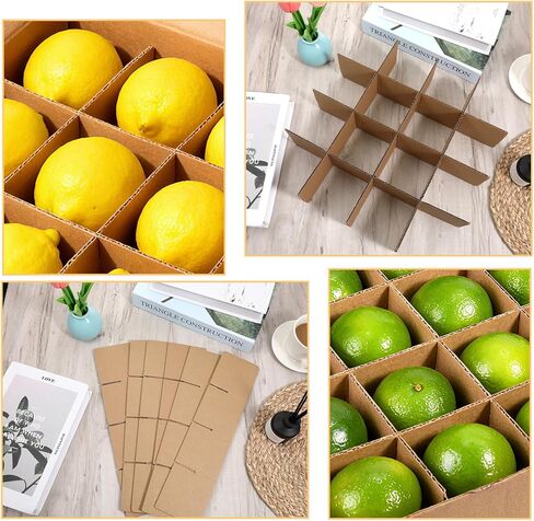 8 مجموعة فواصل صندوق من الورق المقوى لنقل فواصل تعبئة الورق المقوى مقاس 13 × 3 بوصة مجموعة التعبئة الزجاجية لأطباق المطبخ وصينية مقسم لشحن العناصر الصغيرة خفيفة الوزن، 48 قطعة in Kuwait