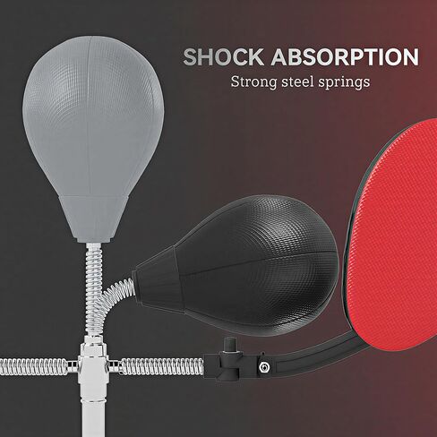 Soozier 3-in-1 Boxing Bag with Stand, Adjustable Height Punching Speed Bag Set with 2 Target Arms, Freestanding Boxing Bag for Training, Exercise, Fitness & Stress Relief, Black in Saudi Arabia