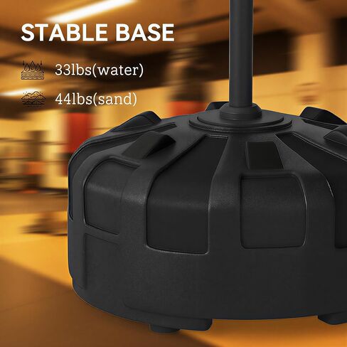 Soozier 3-in-1 Boxing Bag with Stand, Adjustable Height Punching Speed Bag Set with 2 Target Arms, Freestanding Boxing Bag for Training, Exercise, Fitness & Stress Relief, Black in Saudi Arabia