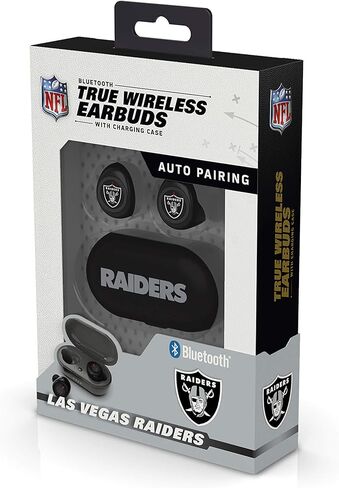 SOAR NFL True Wireless Earbuds, Las Vegas Raiders & NFL Siskiyou Sports Fan Shop Las Vegas Raiders Chrome Wrap Sunglasses One Size Black in Saudi Arabia