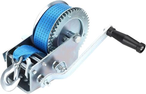 ونش كرنك يدوي، 1200 رطل ونش يدوي للمقطورة البحرية، ونش يدوي عالي التحمل مع حزام، سعة تحميل 1200 رطل، أداة مقطورة ATV البحرية، للمقطورة والقارب، أزرق-1 in Kuwait