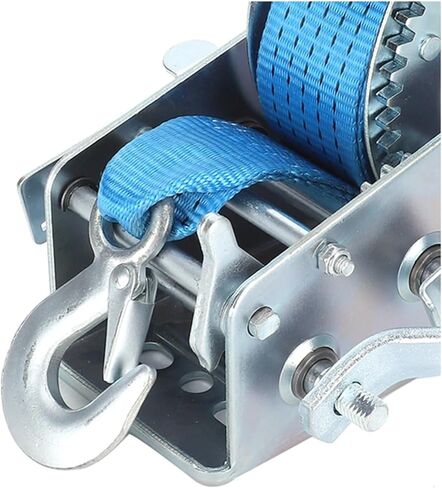 ونش كرنك يدوي، 1200 رطل ونش يدوي للمقطورة البحرية، ونش يدوي عالي التحمل مع حزام، سعة تحميل 1200 رطل، أداة مقطورة ATV البحرية، للمقطورة والقارب، أزرق-1 in Kuwait