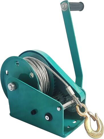 ونش كرنك، ونش مقطورة قارب بسقاطة ثنائي الاتجاه، ونش يدوي عالي التحمل بسعة 1100 كجم/2400 رطل مع حبل سلكي بطول 20 متر/65.6 قدم وخطافات معدنية للمقطورات in Kuwait