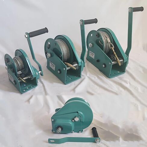 ونش كرنك، ونش مقطورة قارب بسقاطة ثنائي الاتجاه، ونش يدوي عالي التحمل بسعة 1100 كجم/2400 رطل مع حبل سلكي بطول 20 متر/65.6 قدم وخطافات معدنية للمقطورات in Kuwait