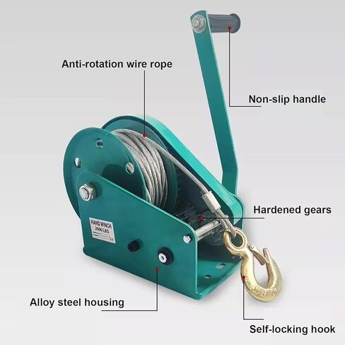 Hand Winch with Cable,2600LBS Heavy Duty Manual Winch Boat Trailer Winch in Saudi Arabia