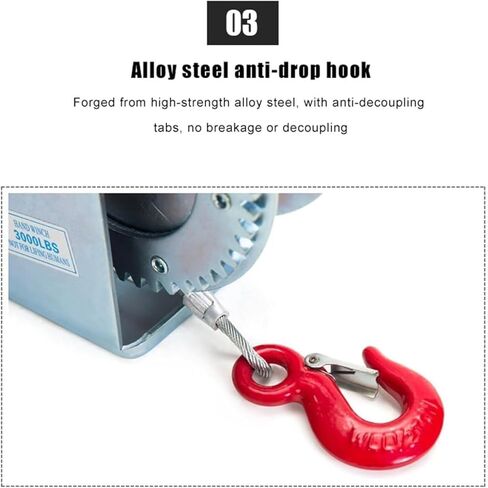 Heavy Duty Hand Winch Boat Trailer Winch Strap, Heavy Duty Manual Crank Winch, Marine Two-Way self-Locking Winch Handle Crank Towing Winch for Boat Trailer Truck in Saudi Arabia