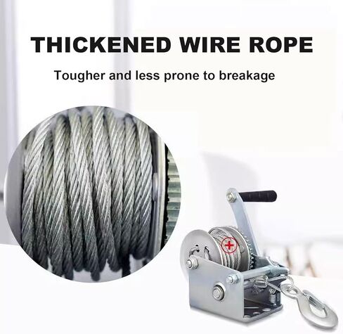 ونش القارب عالي التحمل من الفولاذ 3000 رطل، ونش يدوي مع خطاف، ونش كرنك بسقاطة في اتجاهين لسيارات الدفع الرباعي، ATV، ونش يدوي مع حبل سلكي بطول 26 قدم in Kuwait