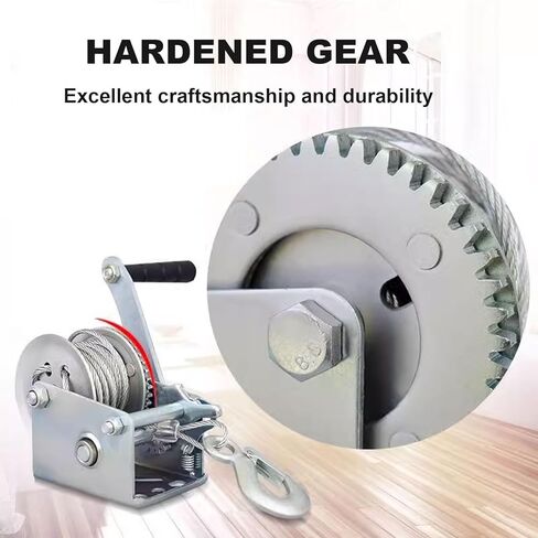 ونش القارب عالي التحمل من الفولاذ 3000 رطل، ونش يدوي مع خطاف، ونش كرنك بسقاطة في اتجاهين لسيارات الدفع الرباعي، ATV، ونش يدوي مع حبل سلكي بطول 26 قدم in Kuwait