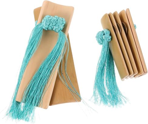 SUPVOX 1 Set Kuaiban Clappers Noisemakers with Blue Tassel Traditional Musical Instrument for Crosstalk Festivals and Performances Portable Design for and Versatile Use in Saudi Arabia