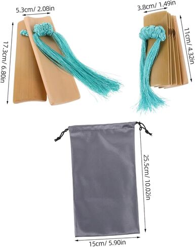 SUPVOX 1 Set Kuaiban Clappers Noisemakers with Blue Tassel Traditional Musical Instrument for Crosstalk Festivals and Performances Portable Design for and Versatile Use in Saudi Arabia