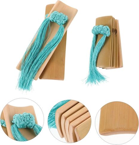 SUPVOX 1 Set Kuaiban Clappers Noisemakers with Blue Tassel Traditional Musical Instrument for Crosstalk Festivals and Performances Portable Design for and Versatile Use in Saudi Arabia