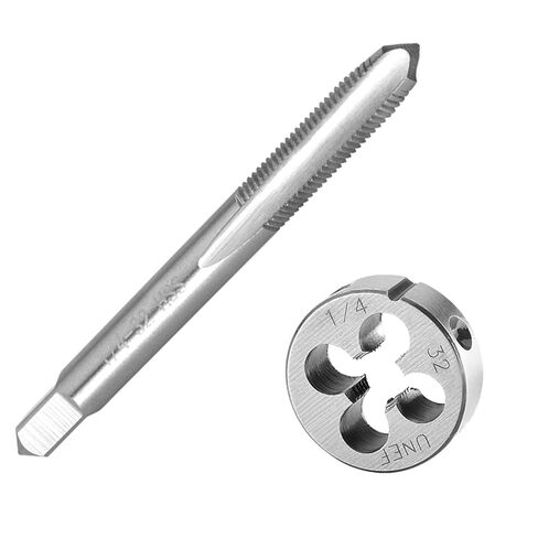 1/4-20 1/4-24 1/4-28 1/4-32 1/4-36 1/4-40 Tap and Die Set Right Hand,HSS Thread Taps & Round Dies(1I4-36 UNS) in Kuwait