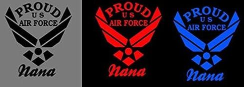 ملصق Air Force Nana ملصق للسيارة والشاحنة والكمبيوتر المحمول من الفينيل العسكري (أبيض) in Kuwait