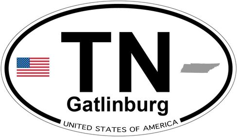 Gatlinburg, Tennessee Oval Sticker in Saudi Arabia