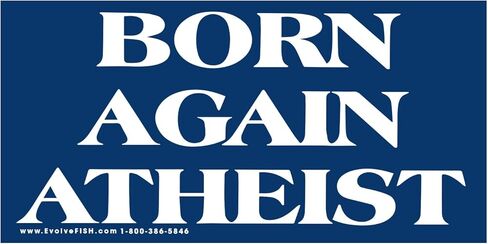 ملصق EvolveFISH Born Again Atheist Bumper - [5 بوصة × 2.5 بوصة] in Saudi Arabia