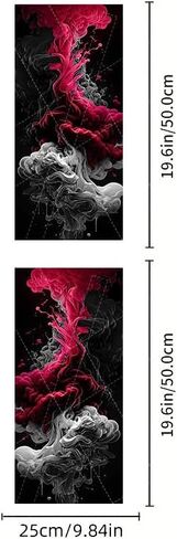 1 Pair Car Doors Livery Pillar Decal Sticker Wrap Pink&Grey Cloud Print Vinyl B-Pillar Trim Protective Film for Car DIY in Kuwait