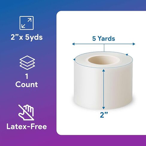 Silicone Medical Tape for Sensitive Skin - 2" x5y of Clear Medical Grade Tape for Dressings, Rubes, Catheters, and More - Latex Free and Easy to Cut Perforated Edges in Saudi Arabia