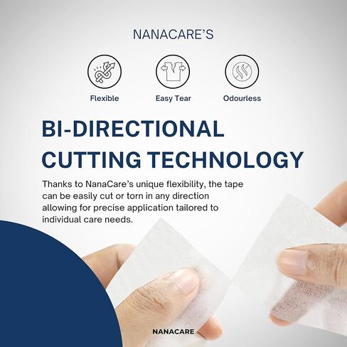 Paper Medical Tape Waterproof, 18 Rolls x 1 inch + 10 pc Gauze Pads - Hypoallergenic Surgical Tape for Wound Care, Dressings & Face, First Aid Waterproof Bandage for Sensitive Skin - NanaCare in Kuwait