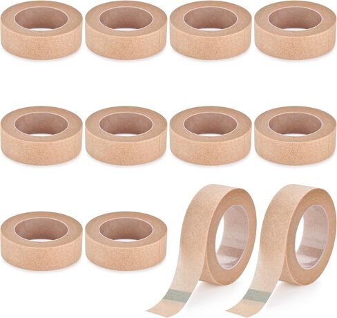 Medical Paper Tape 12 Rolls,Nose Tapes,Surgical Tape, Breathable for Sensitive Skin Wound Dressing Tape,0.5 inch x 10 Yards,First Aid Bandage,Earring,Face,Wound Care in Kuwait