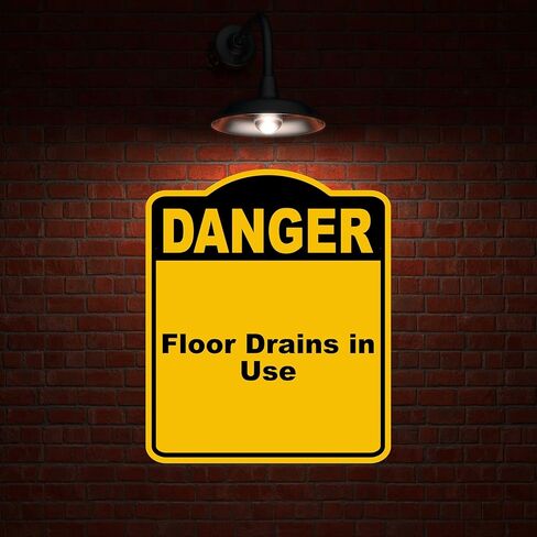 Floor Drains in Use Danger Yellow Black Aluminum Composite Sign 20 x 24 inches in Saudi Arabia