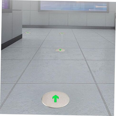 Angoily 2pcs Stainless Steel Arrow Floor Sign Dark Exit Sign for Business Led Illuminated in Saudi Arabia