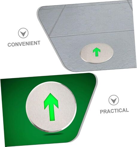 Angoily 2pcs Stainless Steel Arrow Floor Sign Dark Exit Sign for Business Led Illuminated in Saudi Arabia