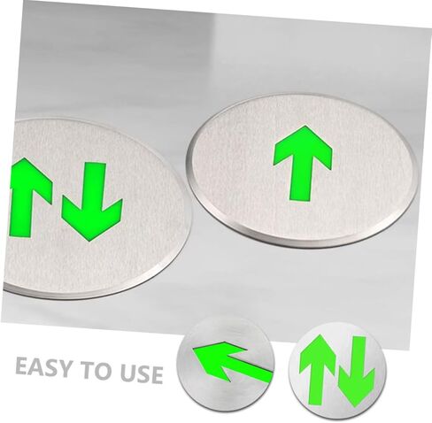 Angoily 2pcs Stainless Steel Arrow Floor Sign Dark Exit Sign for Business Led Illuminated in Saudi Arabia