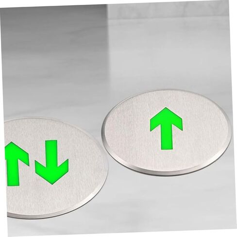 Angoily 2pcs Stainless Steel Arrow Floor Sign Dark Exit Sign for Business Led Illuminated in Saudi Arabia