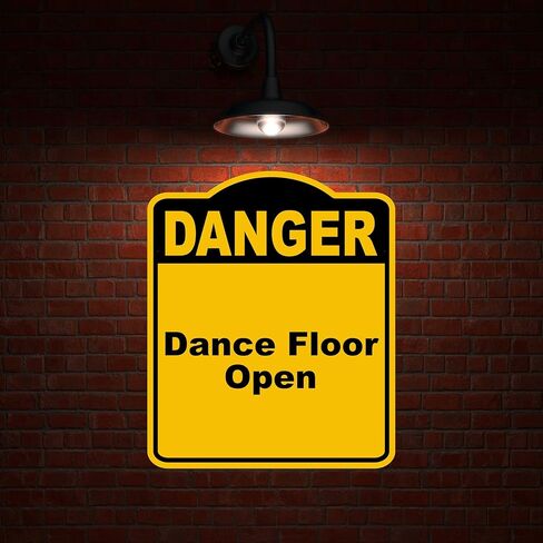 Dance Floor Open Danger Yellow Black Aluminum Composite Sign 15 x 18 inches in Saudi Arabia