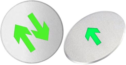 DOITOOL 2pcs Stainless Steel Arrow Floor Sign Glow in Dark Exit Sign Illuminated for Business in Saudi Arabia