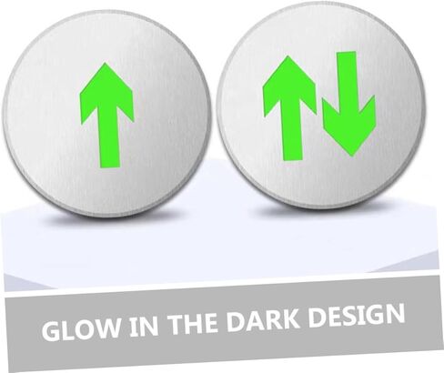 DOITOOL 2pcs Stainless Steel Arrow Floor Sign Glow in Dark Exit Sign Illuminated for Business in Saudi Arabia