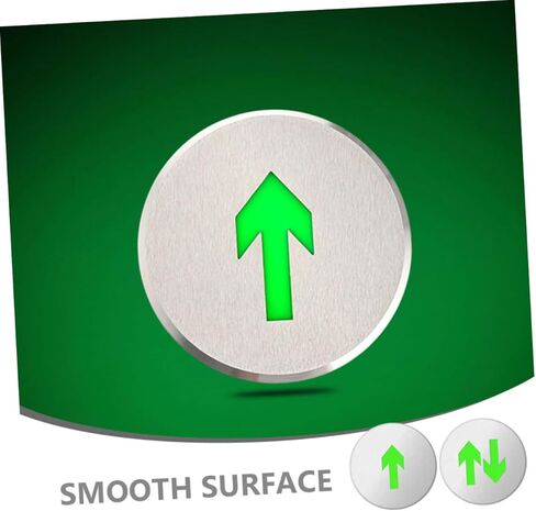 DOITOOL 2pcs Stainless Steel Arrow Floor Sign Glow in Dark Exit Sign Illuminated for Business in Saudi Arabia