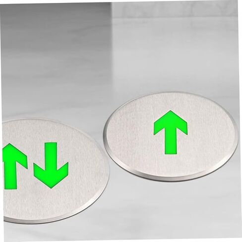 DOITOOL 2pcs Stainless Steel Arrow Floor Sign Glow in Dark Exit Sign Illuminated for Business in Saudi Arabia