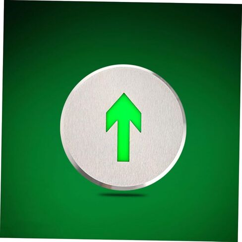 DOITOOL 2pcs Stainless Steel Arrow Floor Sign Glow in Dark Exit Sign Illuminated for Business in Saudi Arabia