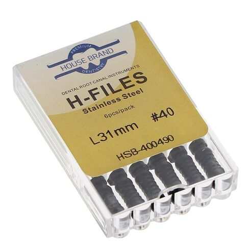 400490 HSB Hedstrom Endodontic Files Stainless Steel 31mm #40 Black 6/Pk in Saudi Arabia