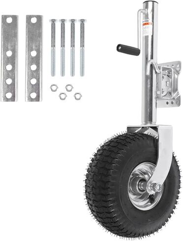 2000 lbs Heavy-Duty Beach Boat Trailer Jack, 13.38" Wheel Swivel Tongue Jack, 11" Vertical Lift Galvanized Steel Bolt-Fixed Trailer Jack for RV Boat Camper Utility Trailer Silver-Silver in Kuwait