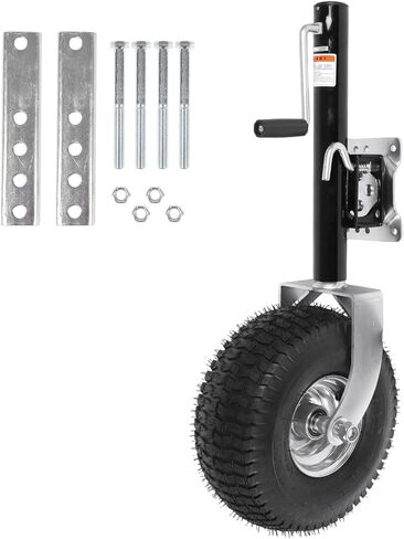 2000 lbs Heavy-Duty Beach Boat Trailer Jack, 13.38" Wheel Swivel Tongue Jack, 11" Vertical Lift Galvanized Steel Bolt-Fixed Trailer Jack for RV Boat Camper Utility Trailer Silver-Silver in Saudi Arabia