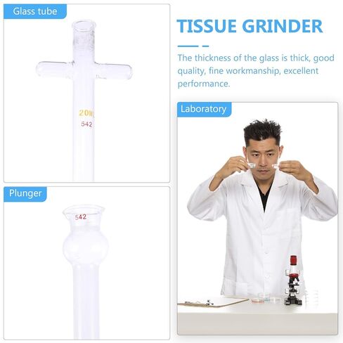 Ciieeo 20ml High-Temperature Resistant Glass Tissue Homogenizer with Pestle for Laboratory Cell Grinding, Scientific Experiment Glassware for Teaching and Research Use in Saudi Arabia
