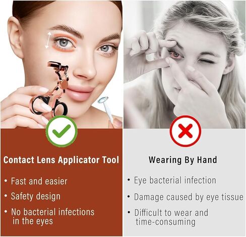Bizzico Contact Lens Applicator Tool,Contact Lens Remover Tool Easy Apply/Remove,Easy-to-Use Tool for Beginners,Rose Gold in Kuwait