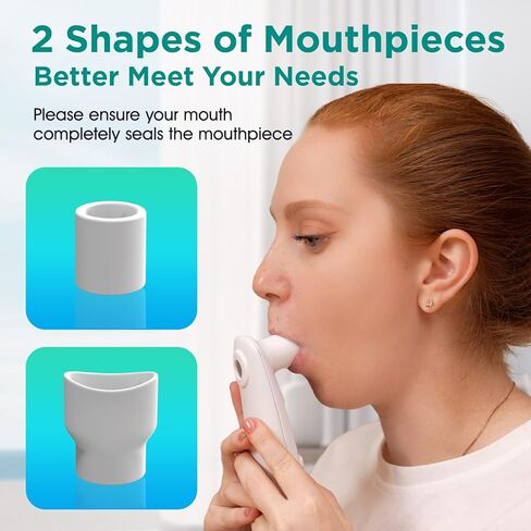 Nascool Upgraded Digital Peak Flow Meter FEV1 PEF for Asthma Adult, Kids w/Green LCD Display, Home Spirometer Testing Device with Bluetooth APP for Children in Kuwait