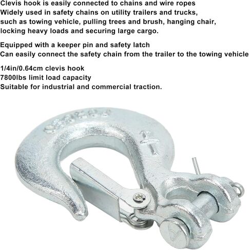 Forged G70 1/4in Clevis Slip Hook Safety Latch Heavy Duty Secure Trailer Truck Towing Chains for Hanging Chair Heavy Loads in Saudi Arabia