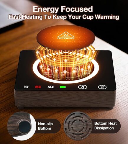 Mug Warmer, Cordless 180 Min Battery Life, 10000mAh Portable Charger, Wireless Coffee Cup Warmer for Desk, 3 Temp Settings, Smart Candle Heat Plate for Home, Office, Travel, Camping & Gifts for Men in Saudi Arabia