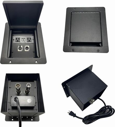 PROCRAFT Mini Gap LID Feed-Thru RECESSED Stage Pocket/Floor Box w/ 1 Wired AC 1 XLR Female 1 XLR Male Made in USA in Kuwait