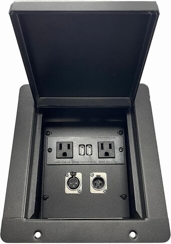 PROCRAFT Mini Gap LID Feed-Thru RECESSED Stage Pocket/Floor Box w/ 1 Wired AC 1 XLR Female 1 XLR Male Made in USA in Kuwait